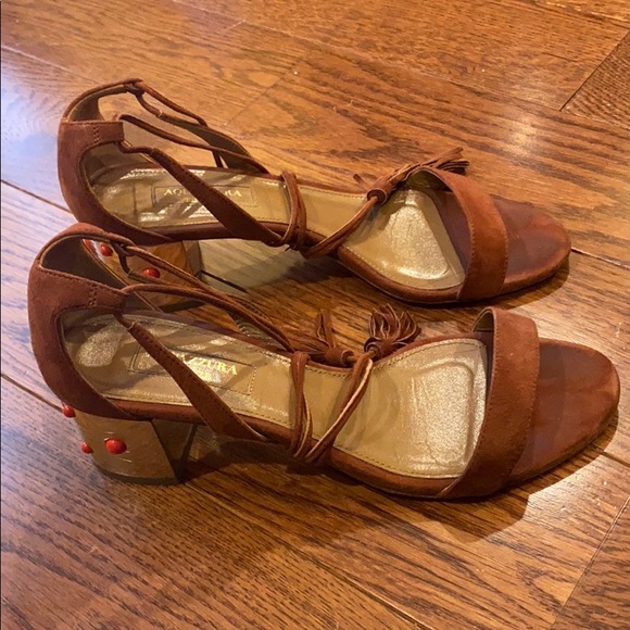 Aquazurra Cleopatra Embellished Low Block Heels - Picture 5 of 8